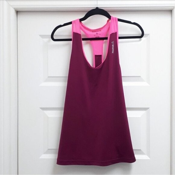 𝅺reebok NEON PINK & CRANBERRY TANK TOP - Picture 3 of 4